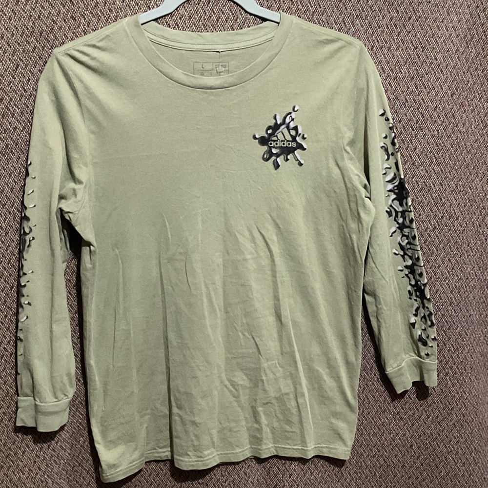 Adidas Kids Long Sleeve Tee - Olive Green